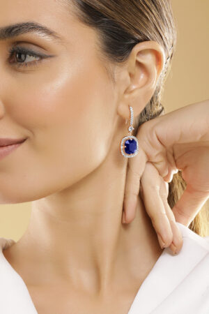Modern Chic Blue Zirconia Drop Earrings