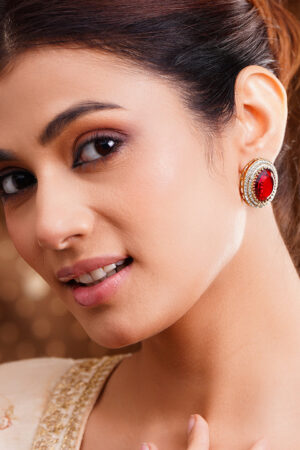 Royal Ruby Crimson Glow Stud Earrings