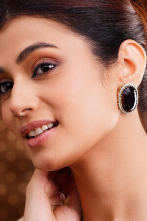 Midnight Black Crystal Statement Studs