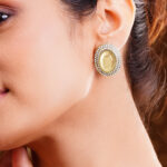 Champagne Glow Halo Stud Earrings