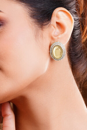 Champagne Glow Halo Stud Earrings