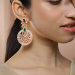 Luxe Artistic Green & white Danglers