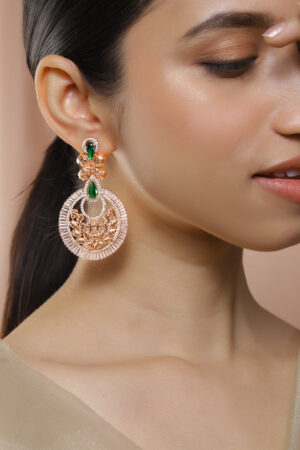 Luxe Artistic Green & white Danglers