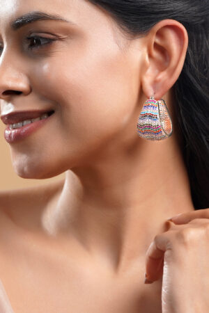 Multicolor Zirconia Luxe Hoop Earrings