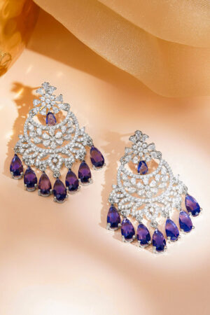 Ethereal Purple Spark Chandelier Earrings