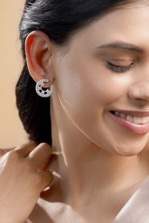 American Diamond Zirconia Stud Huggies