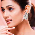 Emerald Spark Oversized Glam Stud Earrings