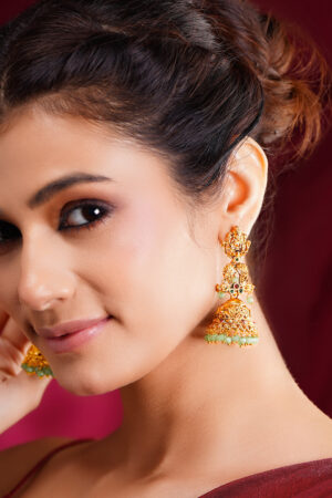 Divine Glow Temple Dome Jhumka Earrings