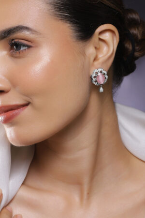 Elegant Shine Pink Drop Earrings