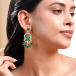 Emerald Crystal Cascade Statement Earrings