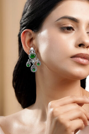 Regal Emerald Cascade Statement Drop Earrings