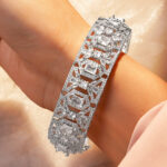 Black Pearll Rhodium Plated Brass Cubic Zirconia Studded Bracelet