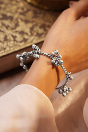 Antique Oxidised Twisted Kada Bracelet