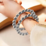 Oxidised Engraved Circle Pattern Statement Bangles
