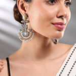 Festive Dual-Tone Bird Oxidised Chandbalis