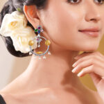 Oxidised Silver Tone Multicolor Temple Charm Dangler Earrings