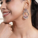 Elegant Shine Pink Oxidised Danglers