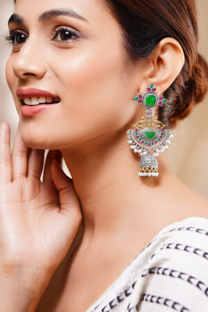 Majestic Glow Statement Jhumka Earrings