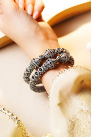 Oxidised Heritage Design Statement Bangles Set