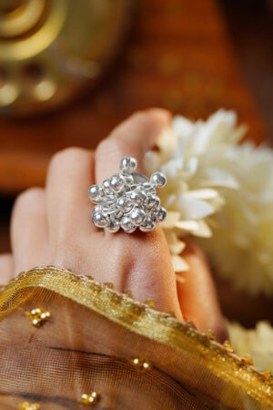 Silver Ghungroo Statement Adjustable Ring