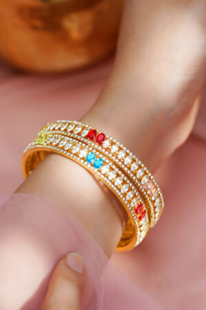 Set of 2 Multicolor Bloom Bangle Set