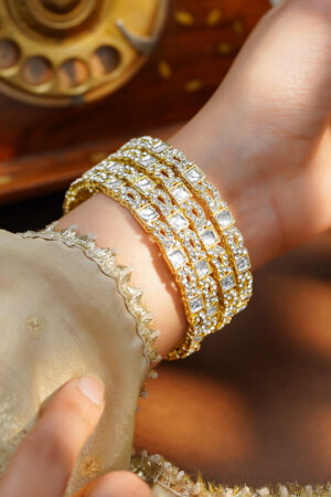Kundan Crystal Embellished Designer Bangles