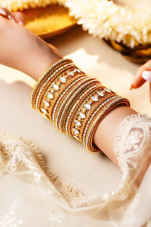 Vintage Luxe Crystal Gold Bangles