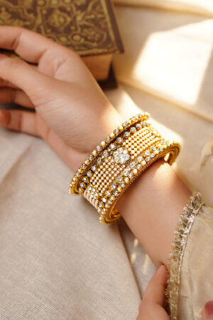 Luxe Wedding Pearl Statement Bangles