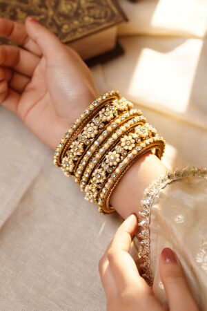 Bridal Luxe Pearl Diamond Bangles