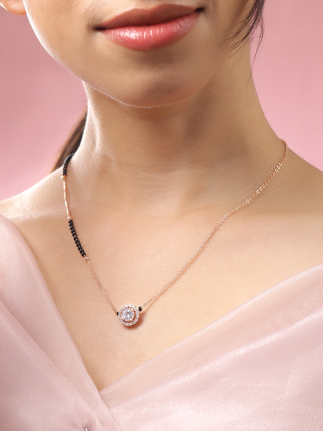American Diamond Zirconia Gold Mangalsutra