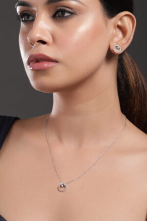 Heart Motif American Diamond Zirconia Necklace Set