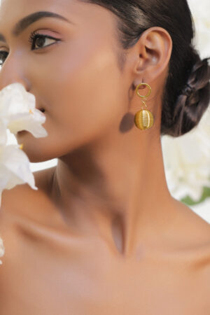 Gold Toned Hoop Drop Earrings