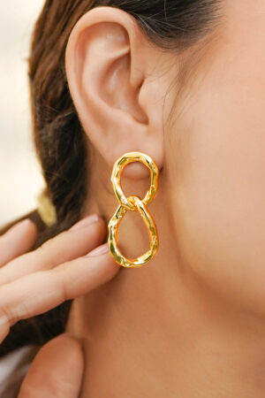 Modern Golden Gilded Flow Drop Earrings