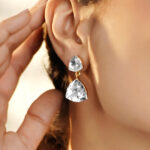Trillion Crystal Drop Earrings