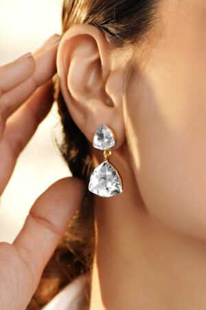 Trillion Crystal Drop Earrings