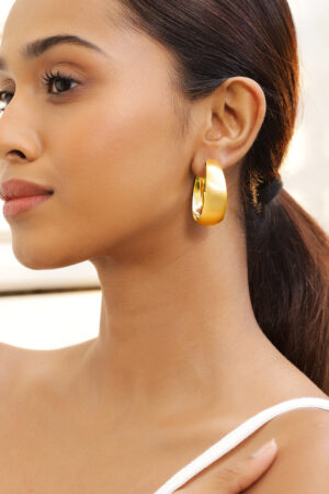 Bold Chic Gold Plated Hoops