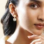 Black Pearll Voguish 18K Gold-Plated White Stone & Mother-of-Pearl Drop Earrings