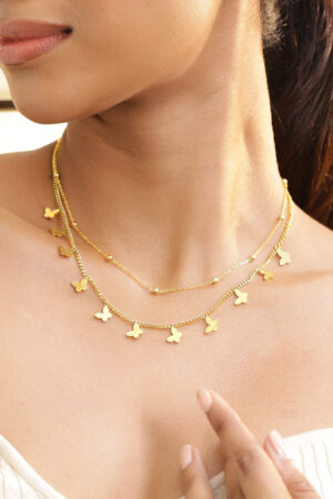 Vibrant Butterfly Stainless Steel Necklace Chain