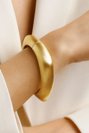 Geometric Gold Toned Bold Modern Bracelet