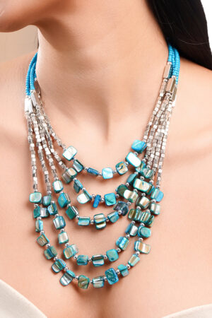 Ocean Glow Layered Beads Necklace