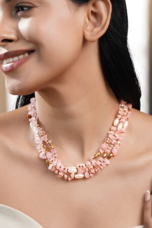 Blush Glow Multilayer Statement Necklace