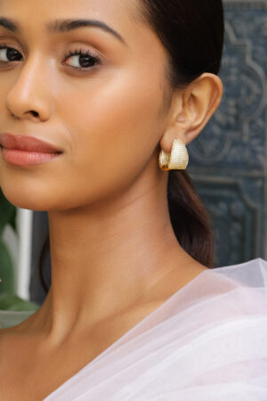 Luxe Sparkle Arcs American Diamond Zirconia Hoops