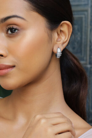 Crystal Frost Elegance Mini Hoop Earrings