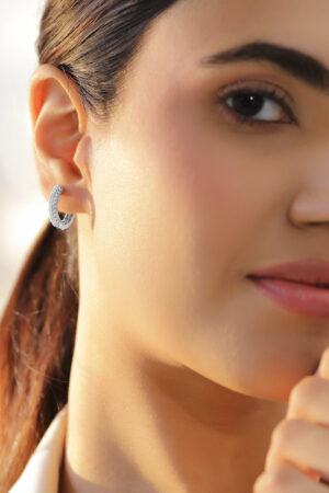 Silver Pave Studded Clip On Studs