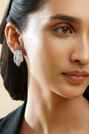 Contemporary Silver Finish Statement Hoops