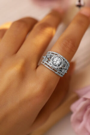 American Diamond Zirconia Studded Ring