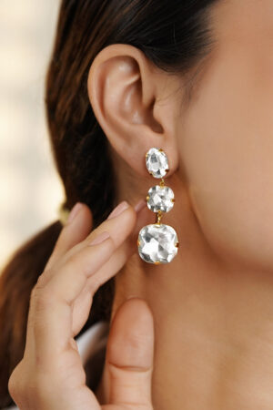 White Crystal Danglers