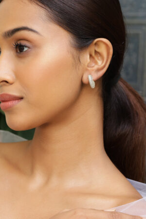 Golden Zirconia Love-Glow Hoop Earrings