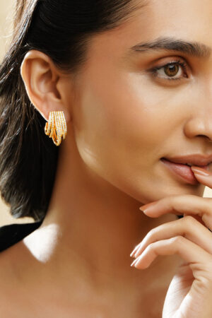 Contemporary Gold Finish Statement Hoops