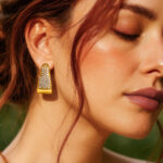 Golden Stardust Pav? Hoop Earrings